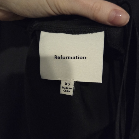 XS Reformation Black Jeany Silk Dress - Picture 6 of 9